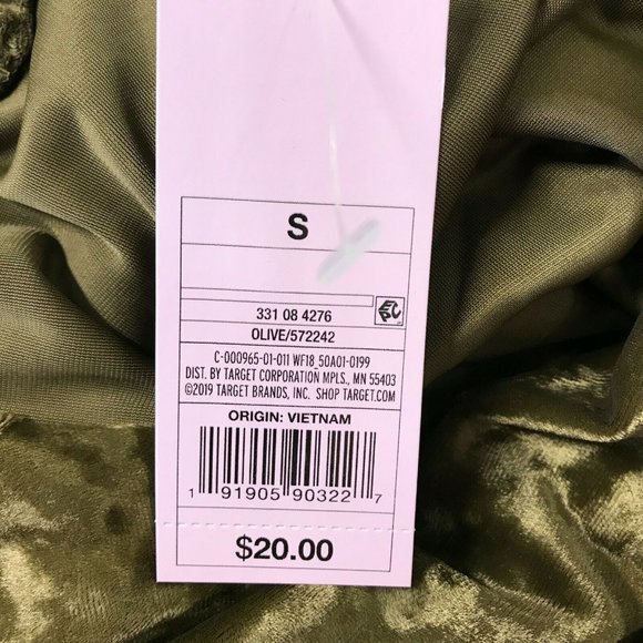 Wild Fable Womens Sleeveless Velvet Ruched Olive Green Bodycon Dress Choose Size - Picture 10 of 11